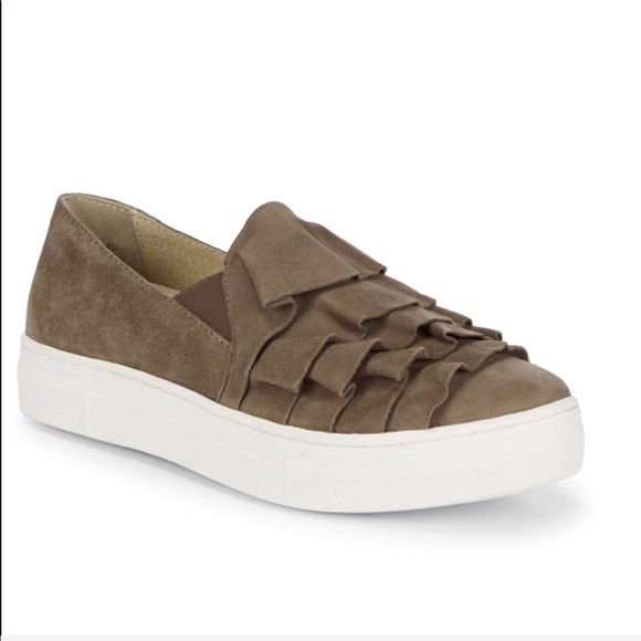 Anthropologie Shoes - SEYCHELLES Slip-on Suede Ruffle Sneakers